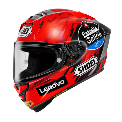 Casco Shoei X-SPR Pro Marquez 9 TC1 vista lateral derecha réplica oficial Marc Márquez