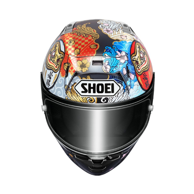 Shoei X-SPR Pro Marquez Motegi 5 diseño réplica Marc Márquez GP Japón detalle gráfica