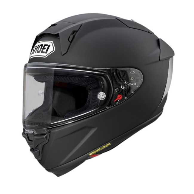 Casco Shoei X-SPR Pro Negro Mate vista lateral derecha sobre fondo blanco