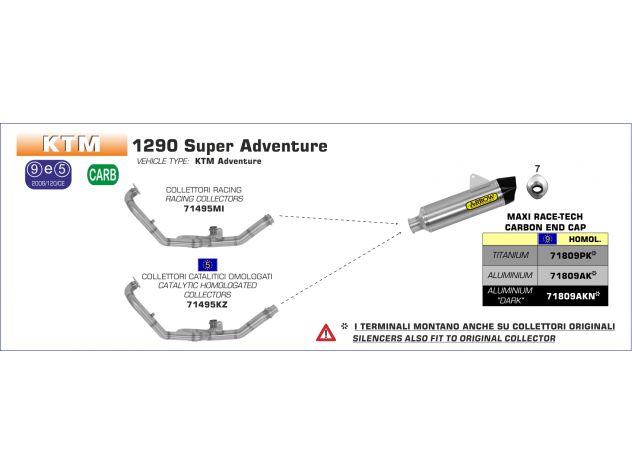 Geometría optimizada colector Arrow para KTM 1290 Super Adventure