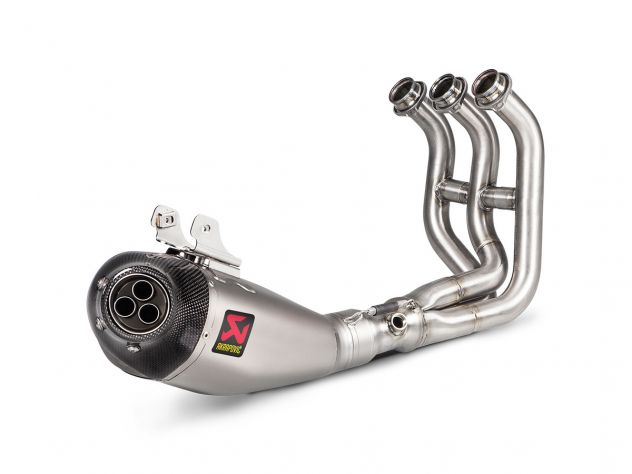 Escape completo Akrapovic titanio racing para Yamaha Tracer 900 2017-2020 con terminación carbono
