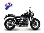 Escape completo Termignoni cónico acero inoxidable montado en Triumph Street Twin lateral derecho