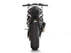Escape Akrapovic titanio BMW S1000RR vista trasera detalle carbono