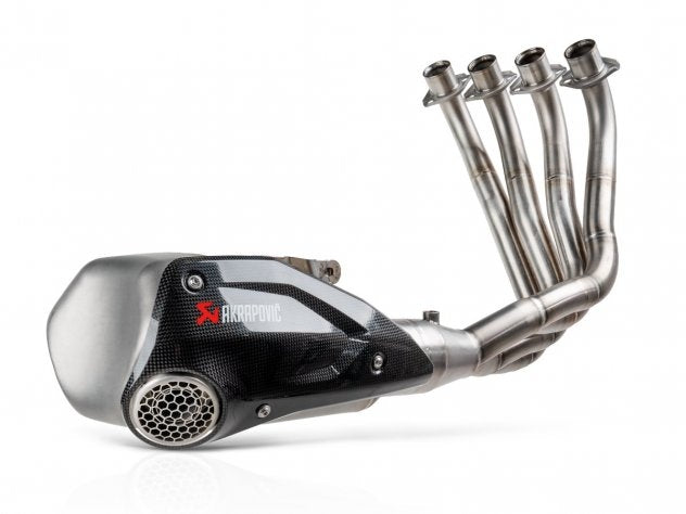 Escape completo Akrapovic Racing Line acero inoxidable Honda CB650R 2026 cubierta fibra carbono