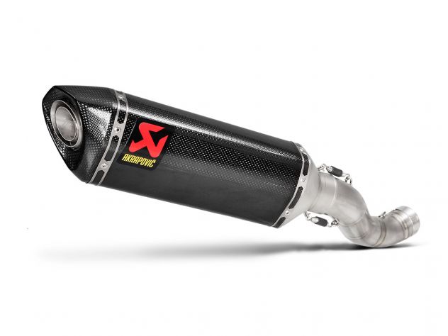 Escape Akrapovic Slip-On carbono racing montado en Aprilia RSV4 2015-2016