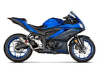 Silenciador Akrapovic titanio para MT-03 vista lateral detalle