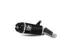 Escape Arrow Indy Race aluminio dark para Honda CB750 Hornet 2023-2026 con fondo en fibra de carbono