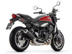 Silenciador Arrow Rebel con tapa de aluminio CNC montado en Z900RS