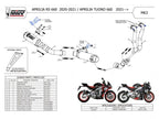 Escape completo Mivv MK3 carbono montado en Aprilia RS 660 vista lateral derecha