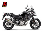 Detalle construcción titanio y carbono escape Akrapovic V-Strom 650