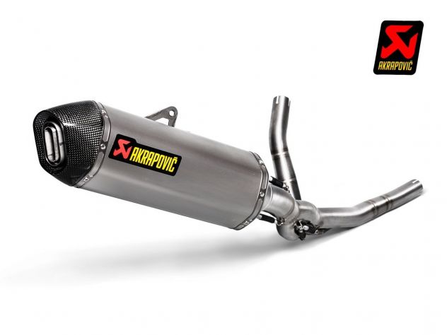 Escape completo Akrapovic titanio Suzuki V-Strom 650 2017-2024 con terminales de carbono