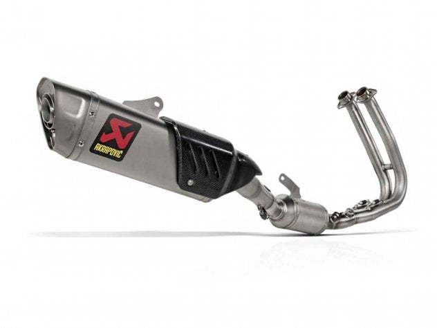 Escape completo Akrapovic Racing Line titanio para Yamaha R7 2026 con escudo térmico