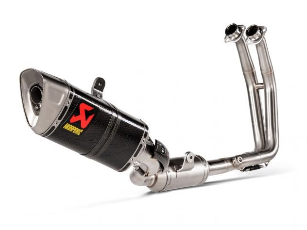 Silenciador fibra de carbono Akrapovic con tapa terminal titanio para GSX-8S 2023-2024