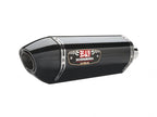 Detalle terminal carbono Yoshimura R-77 montado en MT-07 2014-2022