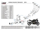 Sistema completo Mivv Sport GP PRO montado en Honda CB 650 R