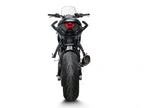 Escape completo Akrapovic titanio negro montado en Triumph Trident 660 vista lateral