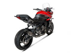 Detalle colectores hidroformados acero inoxidable Akrapovic Trident 660