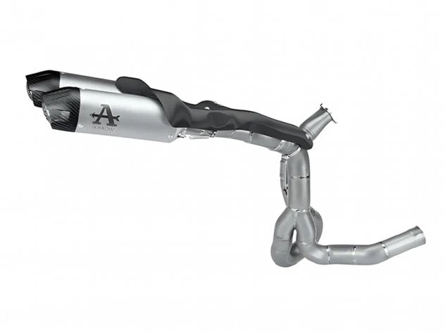 Colector intermedio Competition Arrow titanio para Ducati Streetfighter V2 con tapa carbono
