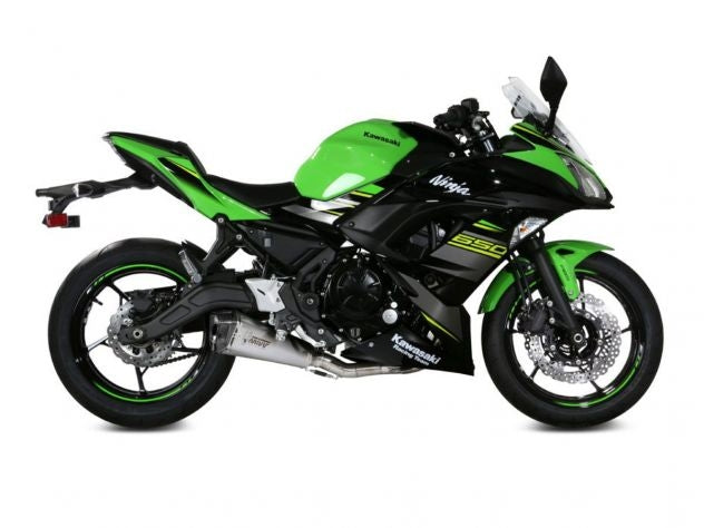 Escape completo Mivv Delta Race acero carbono Kawasaki Ninja 650 vista lateral