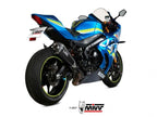 Detalle terminación fibra de carbono escape Mivv Delta Race GSX-R 1000