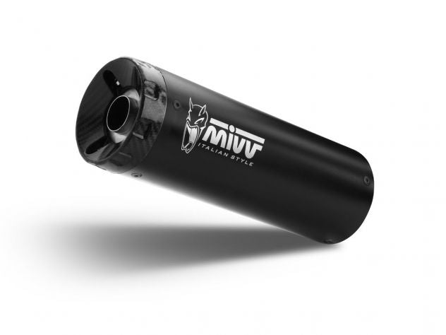 Escape Mivv HR-1 acero inoxidable negro montado en Kawasaki Z900RS