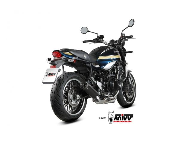 Vista lateral escape Mivv HR-1 Black Moon para Kawasaki Z900RS 2018-2024