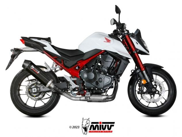 Silenciador Mivv Oval full carbono con tapa racing para CB750 Hornet