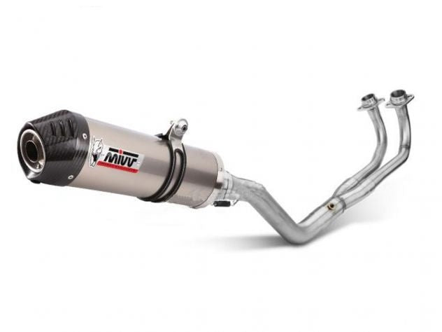 Escape completo Mivv Sport Oval titanio-carbono Kawasaki Ninja 650 2017-2023 vista lateral