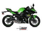 Detalle terminación Oval titanio con tapa carbono escape Mivv Ninja 650