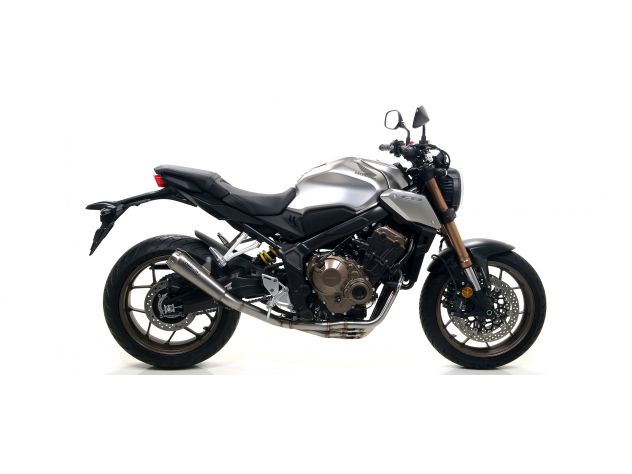 Silenciador Arrow Pro Race acero inox CB650R detalle terminal racing