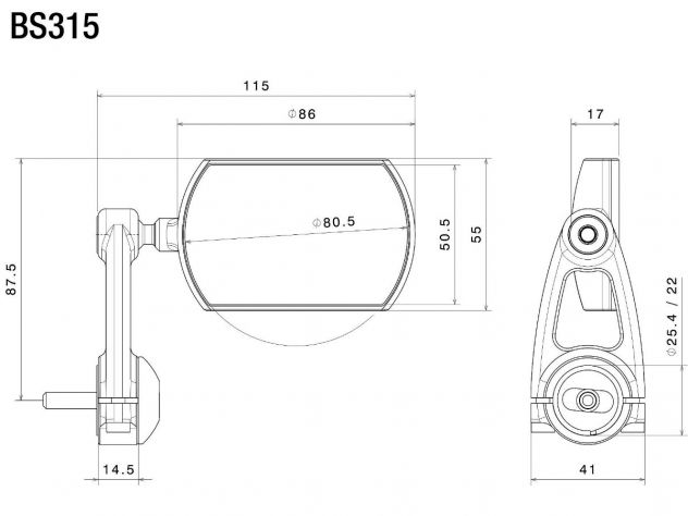 Kit de montaje completo espejo retrovisor Rizoma Lunar Suzuki GSX-S 750