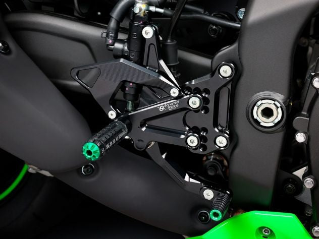 Aluminio aeronáutico CNC estriberas ajustables Bonamici Racing ZX-4R RR