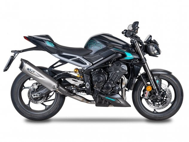 Escape Semicompleto Spark Force Evo Titanio con tapa de carbono para Triumph Street Triple 765