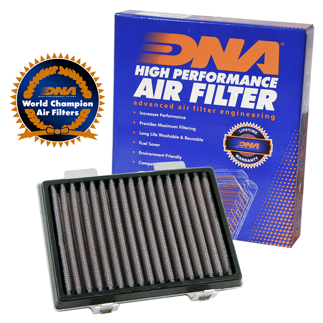 FILTRO DE AIRE ALTO FLUJO DNA PARA KTM DUKE Y HUSQVARNA SVARTPILEN