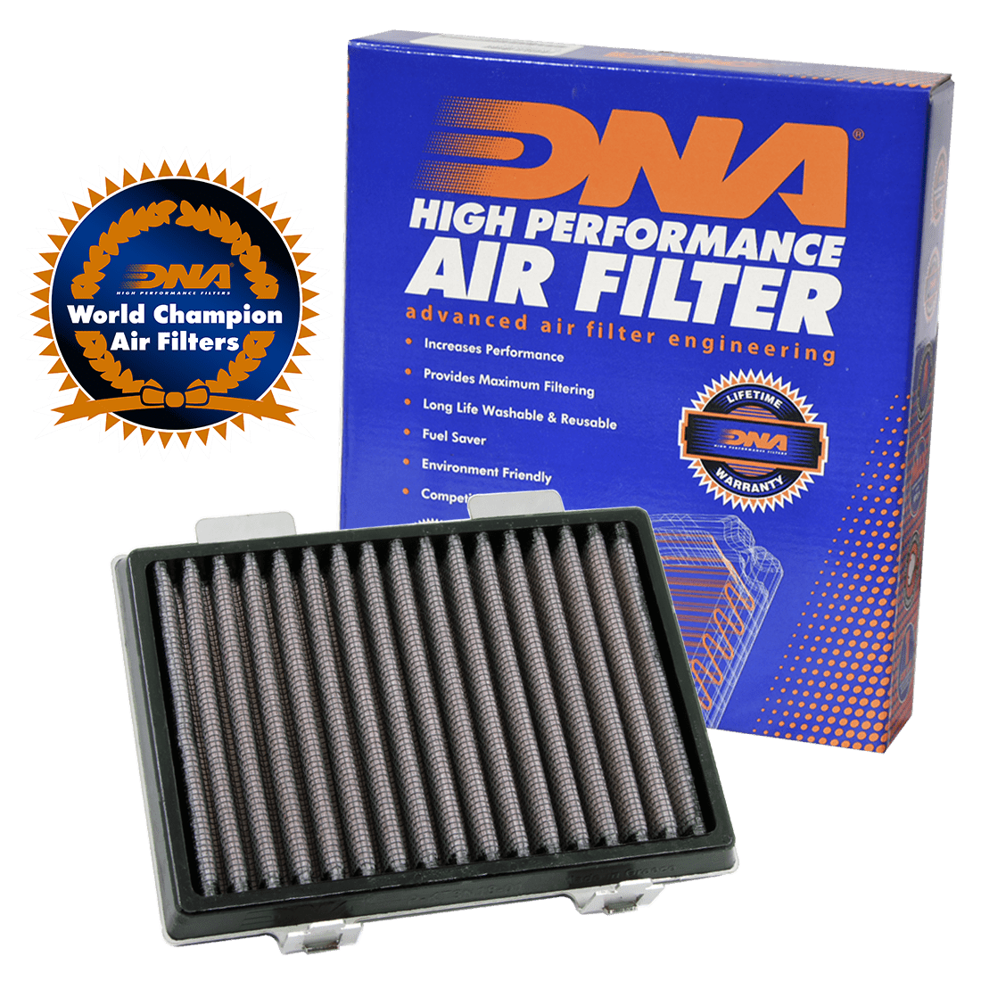 FILTRO DE AIRE ALTO FLUJO DNA PARA KTM DUKE Y HUSQVARNA SVARTPILEN