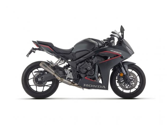 Escape completo Arrow Pro-Race Dark montado en Honda CBR 650 R acabado dark steel