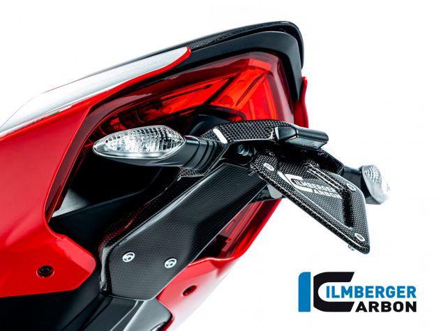 Tapa asiento pasajero Ilmberger carbono preperforada lista para instalar Ducati V2