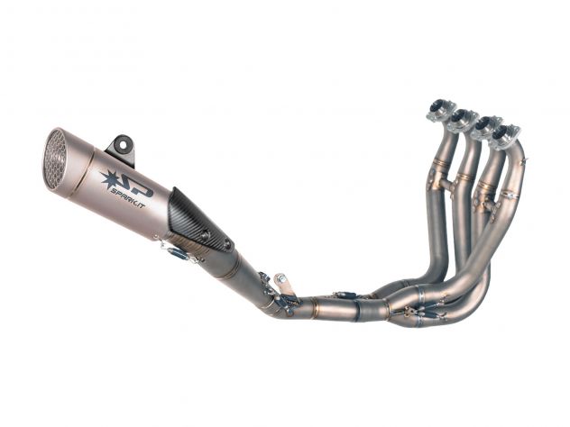 Escape completo Spark Grid-O titanio con silenciador racing y carter carbono para Kawasaki ZX-6R 636