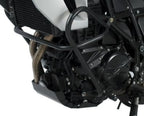 Detalle de soporte y anclaje de barra de protección R&G Adventure para BMW GS acero negro