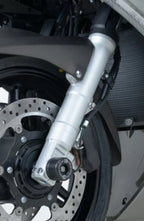 Protector de horquilla R&G instalado en barra de suspensión Yamaha FJR1300