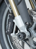 Detalle de anclaje del protector de horquilla R&G en eje delantero BMW