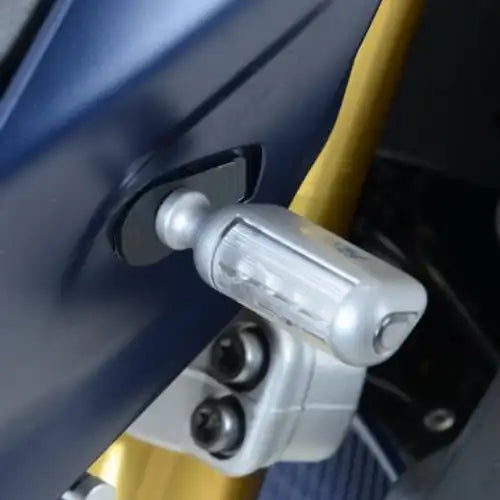 Protector de radiador R&G aluminio azul BMW G310 montaje detrás rejilla OEM