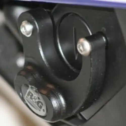 Par de Sliders R&G Aero negros para YZF-R6 vista frontal aerodinámico