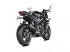 Escape completo Mivv SR-1 titanio negro montado en Triumph Street Triple 765 R 2025