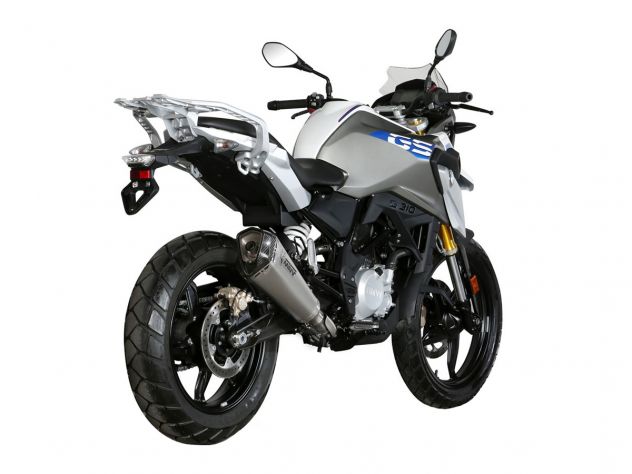 Terminal hexagonal carbono 3K Mivv Delta Race con logo láser BMW G 310 GS