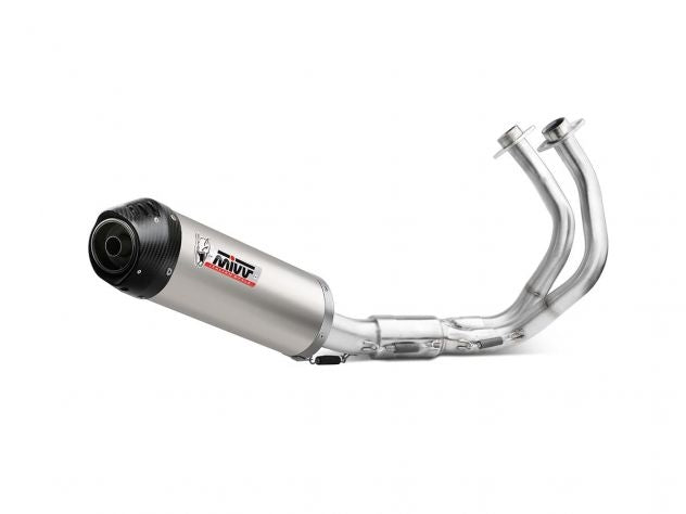 Sistema completo Mivv Oval titanio montado en Kawasaki Ninja 650 2024
