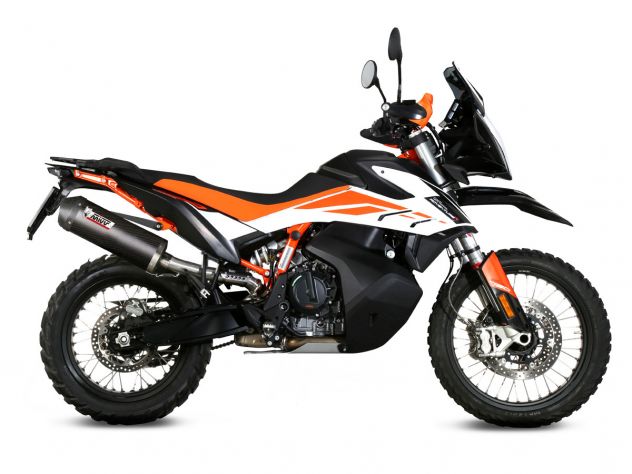 Escape Mivv Oval Carbono montado en KTM 890 Adventure lateral derecho