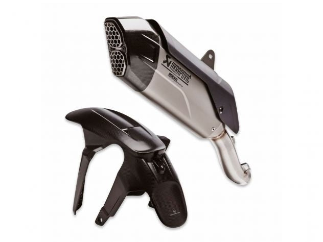 Kit accesorios carbono Ducati Performance con silenciador titanio y guardabarros para Multistrada V4 V4S 2021-2025