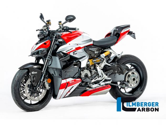 Aletas carbono Ilmberger Streetfighter V2 montadas en moto vista lateral
