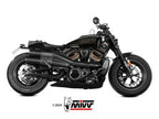 Escapes Mivv HR-1 negro carbono Harley Davidson Sportster 1250 S 2021-2024